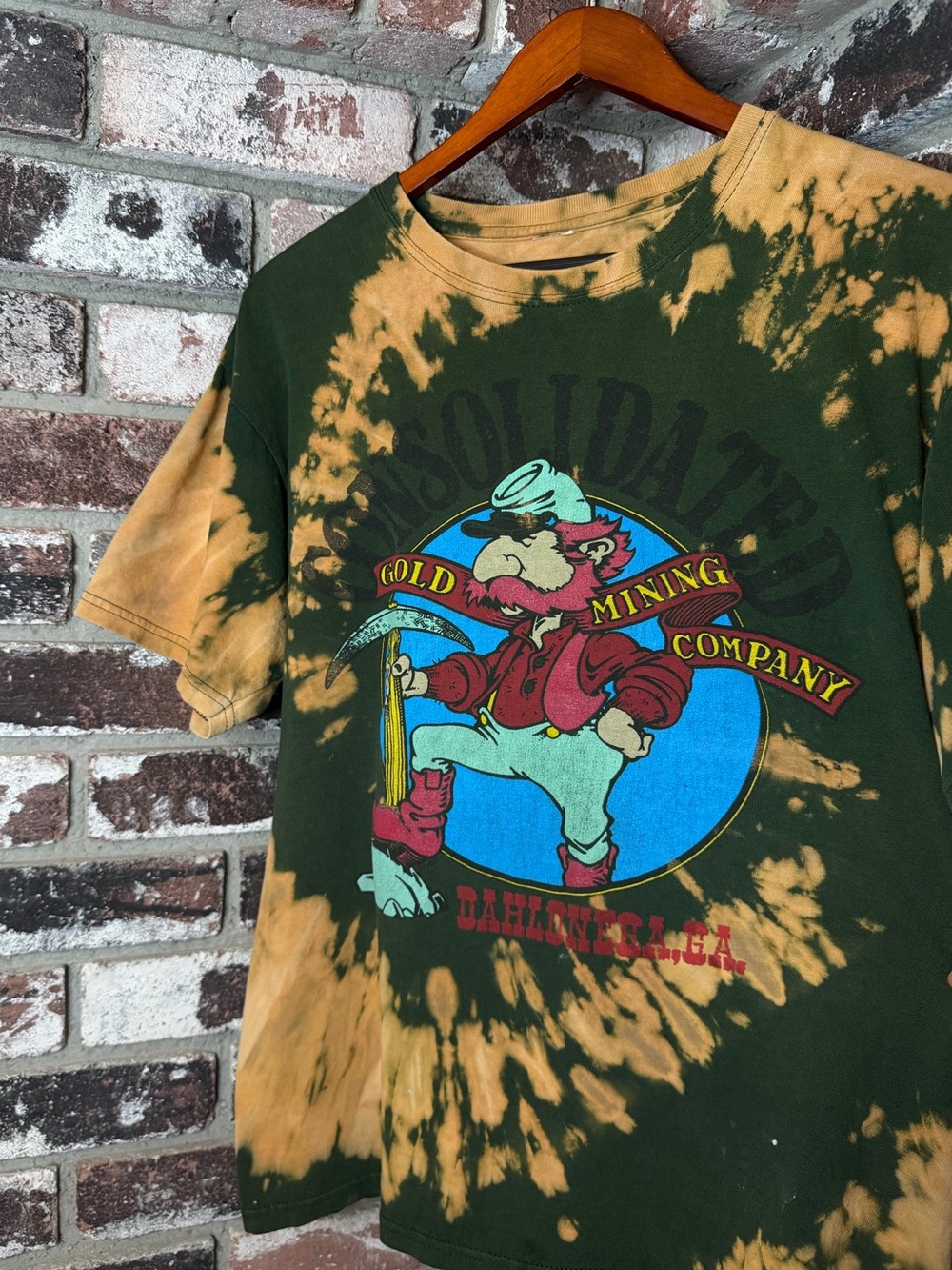 Vintage Consolidated Gold Mining Co Dahlonega GA Bleach Tie Dye Tshirt